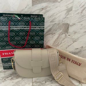FRANCESCO ROGANI_Rome_White Pebble Saddle Bag